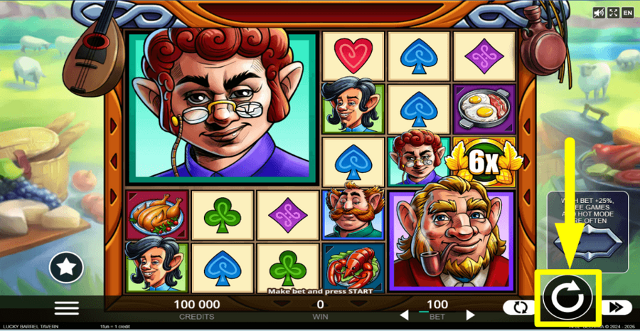 Lucky Barrel Tavern Spin Button