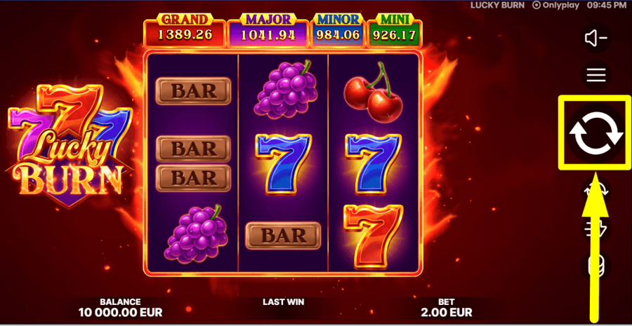 Lucky Burn Spin Button
