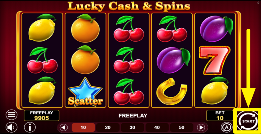 Lucky Cash And Spins Spin Button