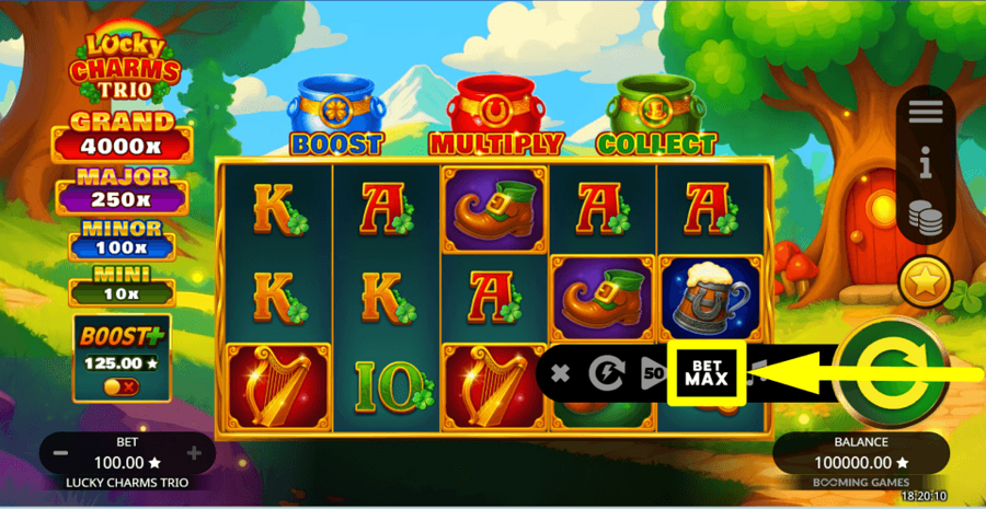 Lucky Charms Trio Bet Max Button