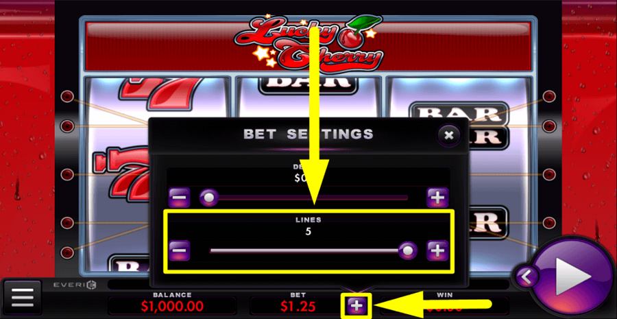 Lucky Cherry Adjustable Paylines