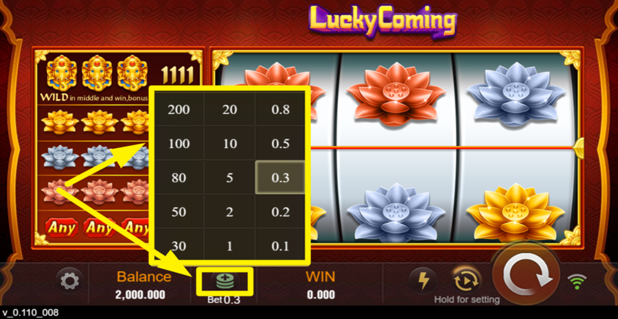 Lucky Coming Bet Adjust