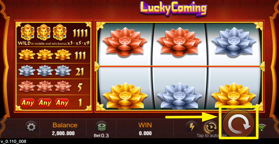 Lucky Coming Spin Button