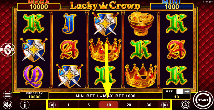 Lucky Crown Hold And Win Bet Value