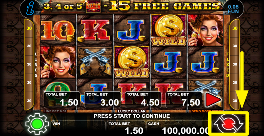 Lucky Dollar Spin Button