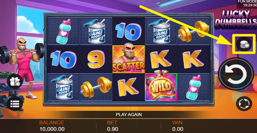 Lucky Dumbbells Adjust Bet