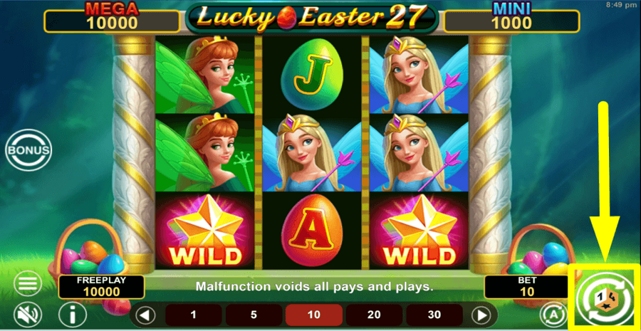 Lucky Easter 27 Hold And Win Spin Button