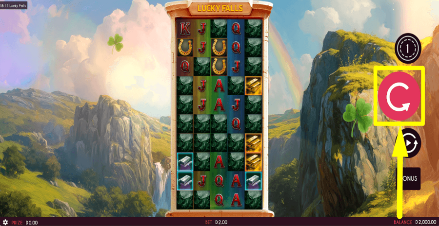 Lucky Falls Spin Button