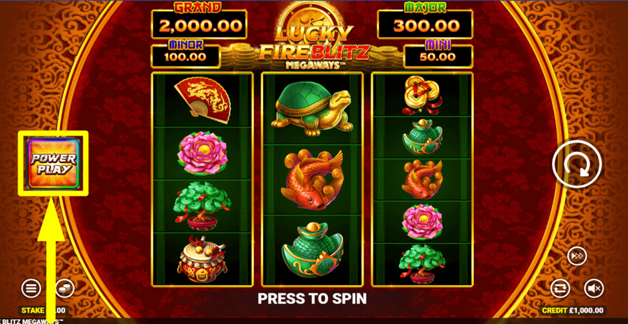 Lucky Fire Blitz Megaways Power Play Feature