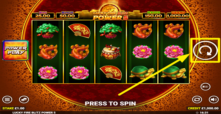 Lucky Fire Blitz Power 5 Spin