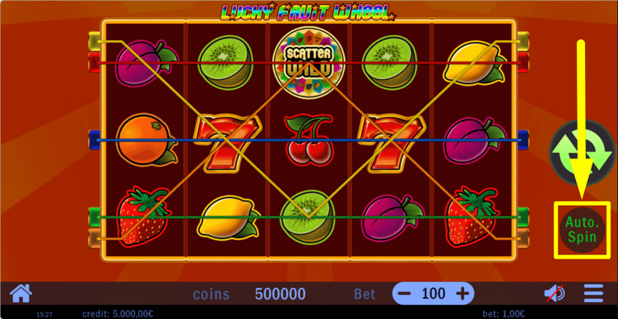 Lucky Fruit Wheel Auto Spin Feature