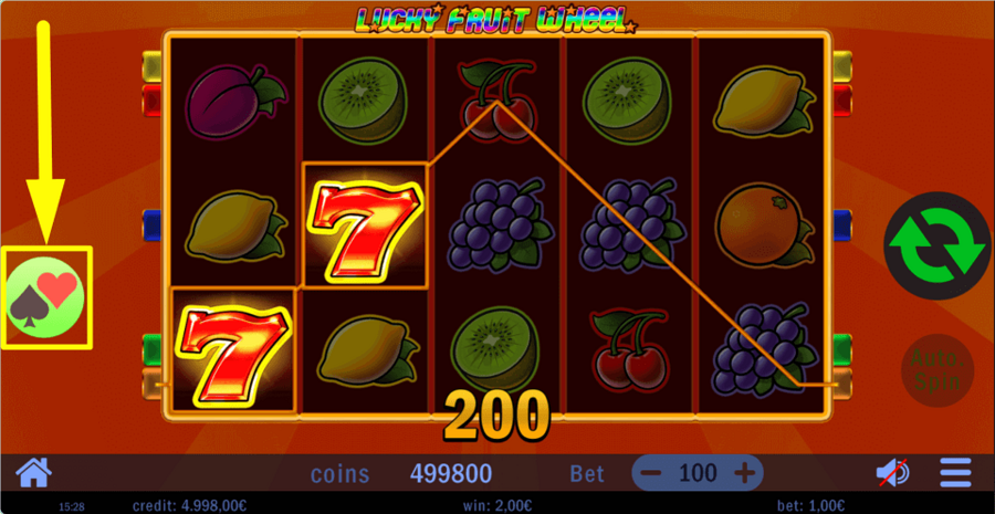 Lucky Fruit Wheel Risk Feature