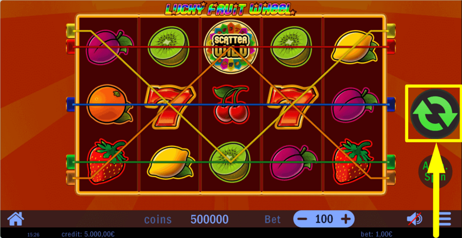 Lucky Fruit Wheel Spin Button