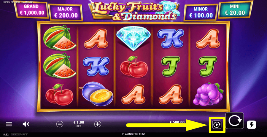 Lucky Fruits And Diamonds Autoplay Feature
