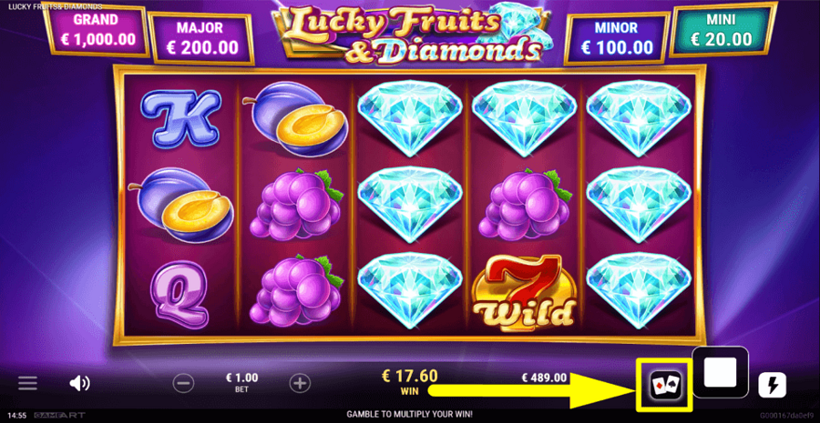 Lucky Fruits And Diamonds Gamble Feature