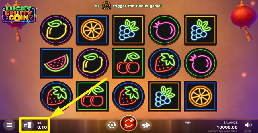 Lucky Fruity Coin Adjust Bet