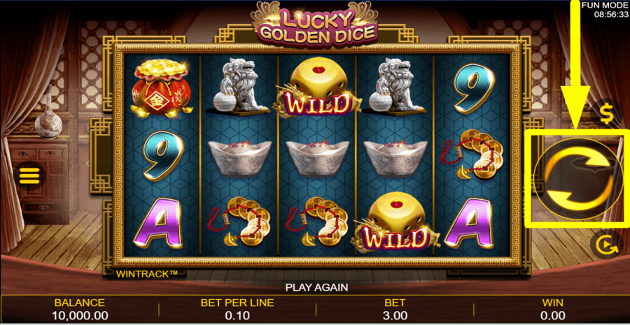 Lucky Golden Dice Spin Button