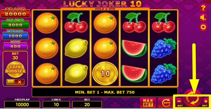 Lucky Joker 10 Hold And Win Bet Value