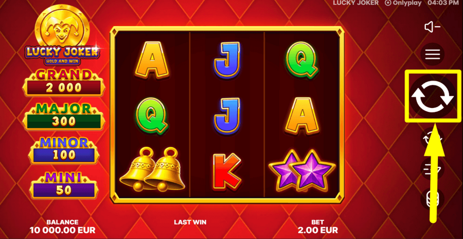 Lucky Joker Hold And Win Spin Button