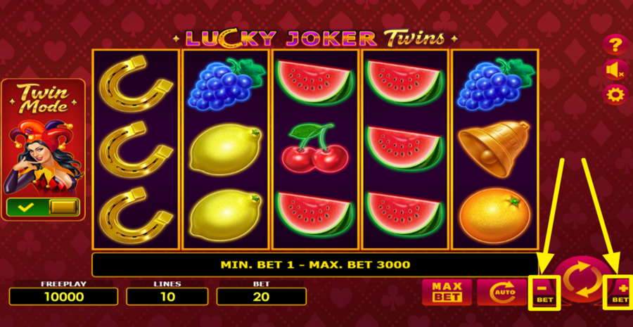 Lucky Joker Twins Adjust Bet