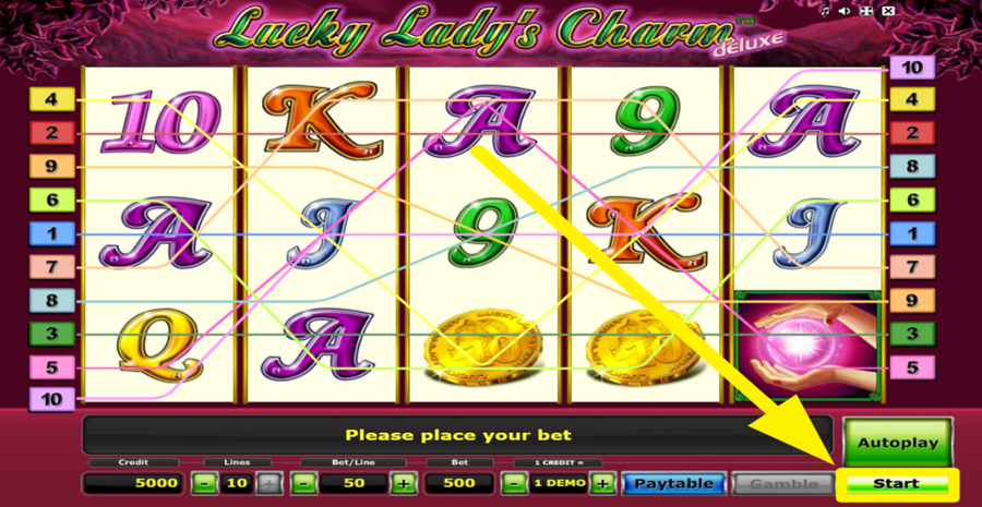Lucky Ladys Charm Deluxe Spin Button