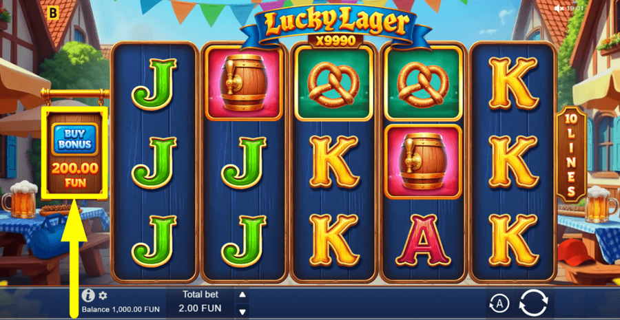 Lucky Lager x9990 Buy Feature