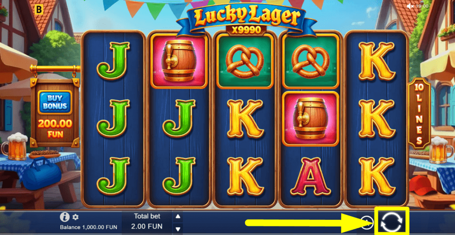 Lucky Lager x9990 Spin Button