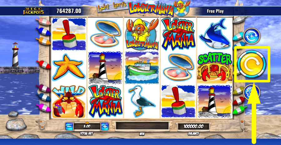Lucky Larrys Lobstermania Megajackpots Spin Button