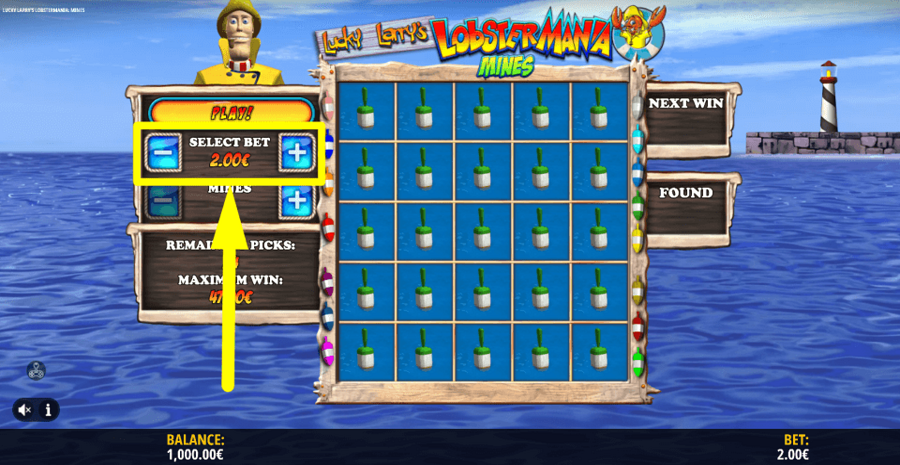 Lucky Larrys Lobstermania Mines Bet Value