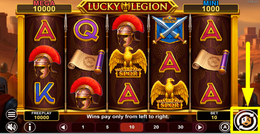 Lucky Legion Hold And Win Spin Button