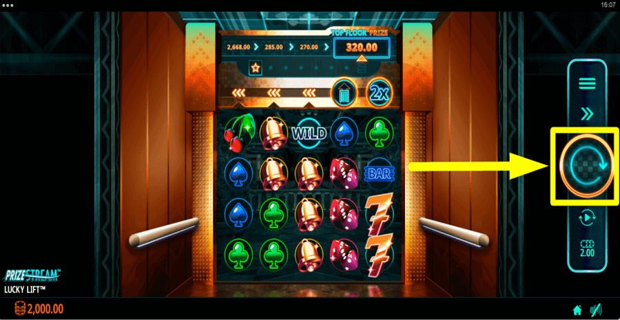 Lucky Lift Spin Button