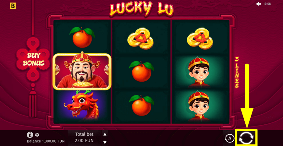 Lucky Lu Spin Button