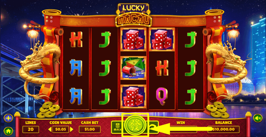 Lucky Macau Spin Button
