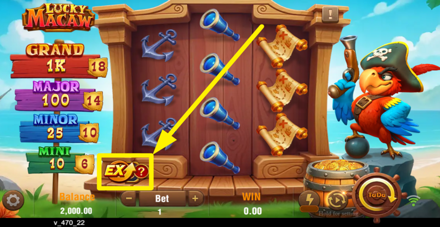 Lucky Macaw Extra Bet