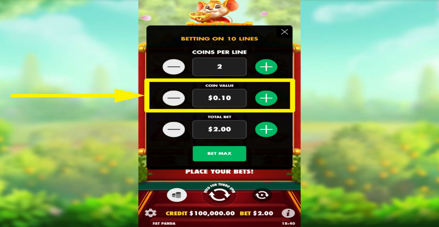 Lucky Mouse Adjust Coin Value