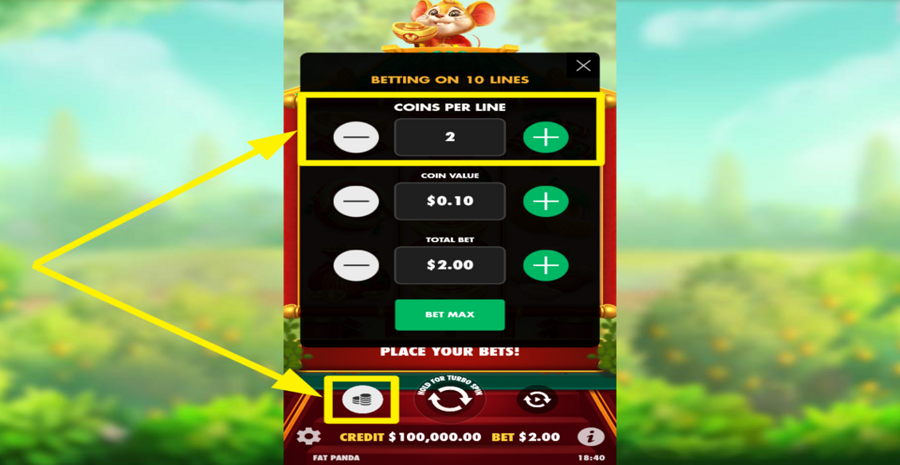 Lucky Mouse Adjust Coins Per Line
