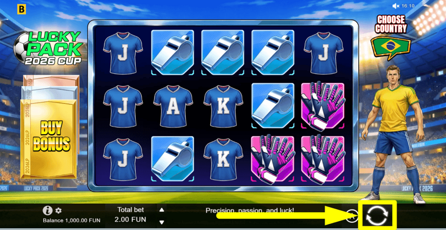 Lucky Pack 2026 Cup Spin Button