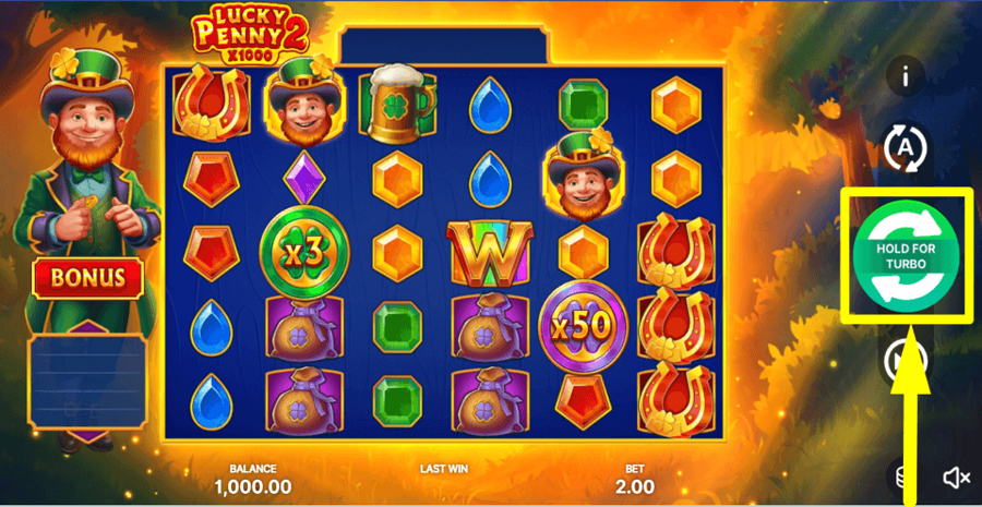 Lucky Penny 2 Spin Button