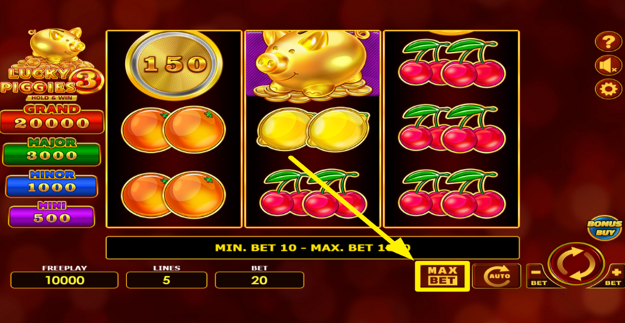 Lucky Piggies 3 Max Bet