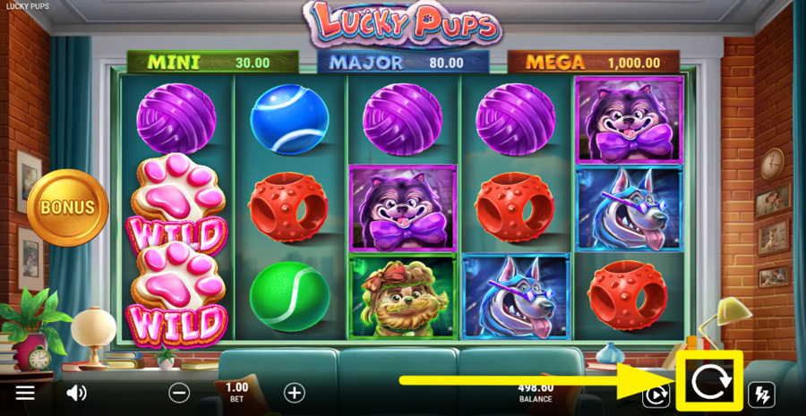 Lucky Pups Spin Button