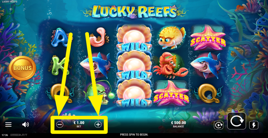 Lucky Reefs Adjust Bet