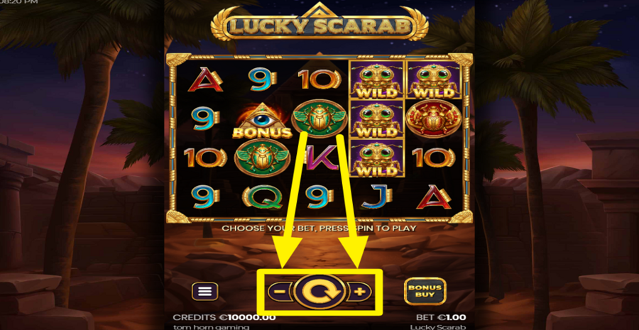 Lucky Scarab Adjust Bet