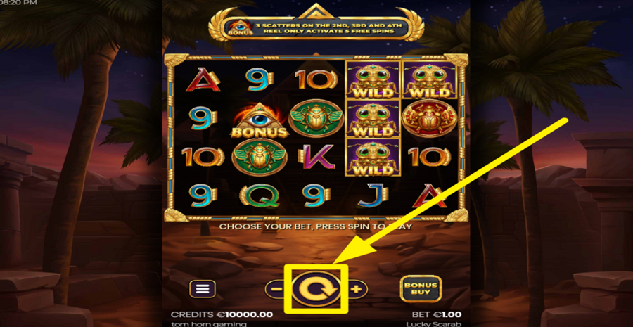 Lucky Scarab Spin Button