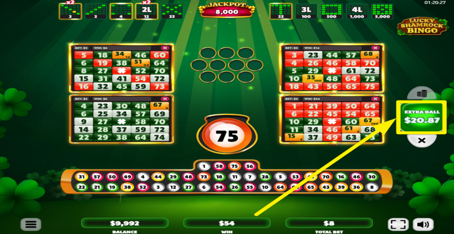 Lucky Shamrock Bingo Extra Ball