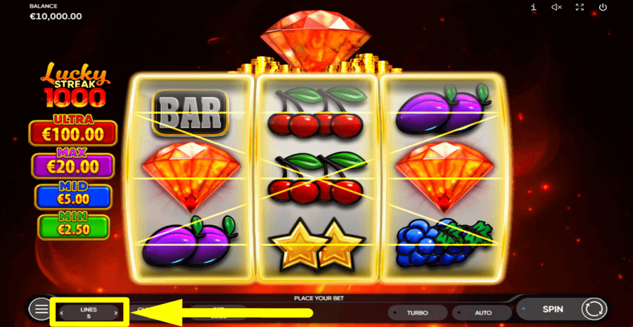 Lucky Streak 1000 Adjustable Paylines