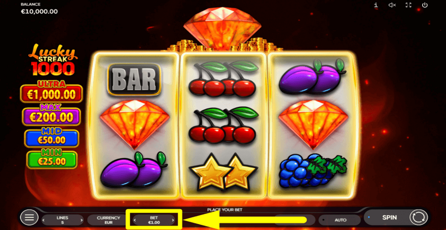 Lucky Streak 1000 Bet Value