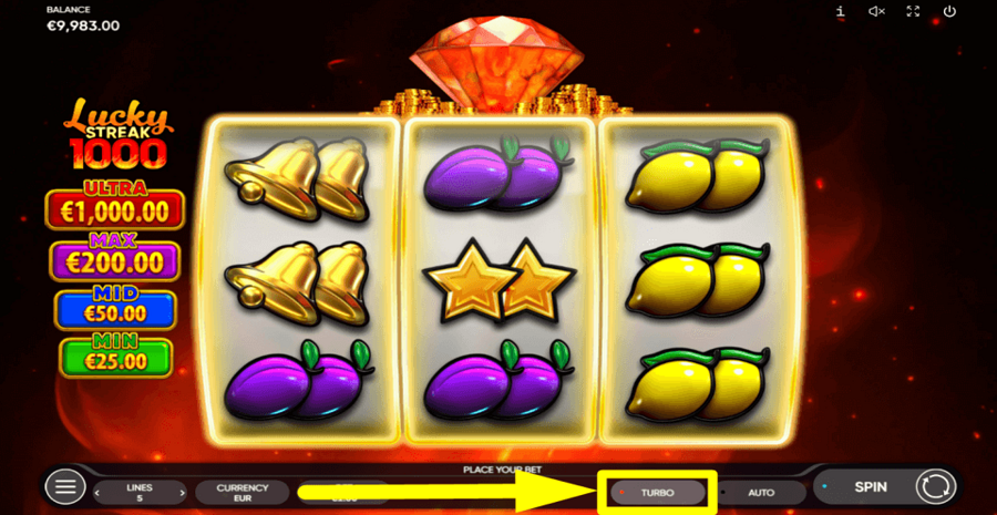 Lucky Streak 1000 Turbo Feature