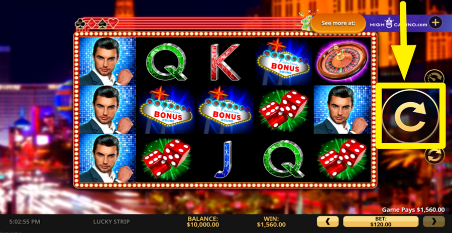 Lucky Strip Spin Button