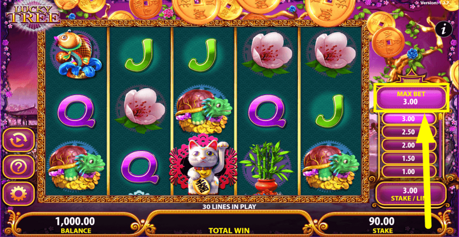 Lucky Tree Max Bet Button
