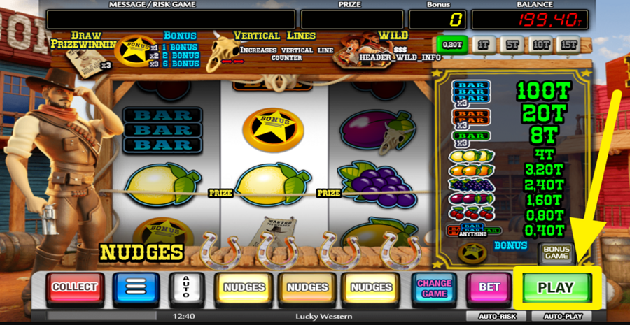 Lucky Western Spin Button